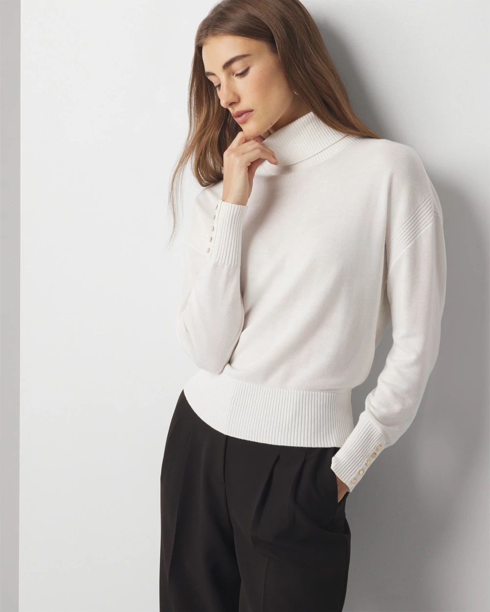Relaxed Turtleneck Sweater White House Black Market